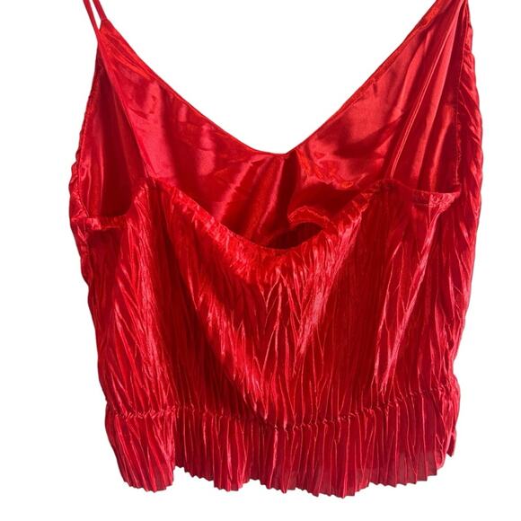 NWT Zara Crinkled Peplum Crop Top Size M NWT Red - Picture 4 of 7